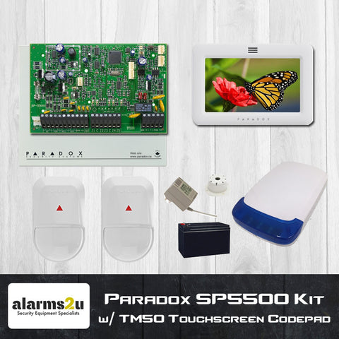 Paradox SP5500 Alarm System w/ 2 x NV5 Motion Detectors